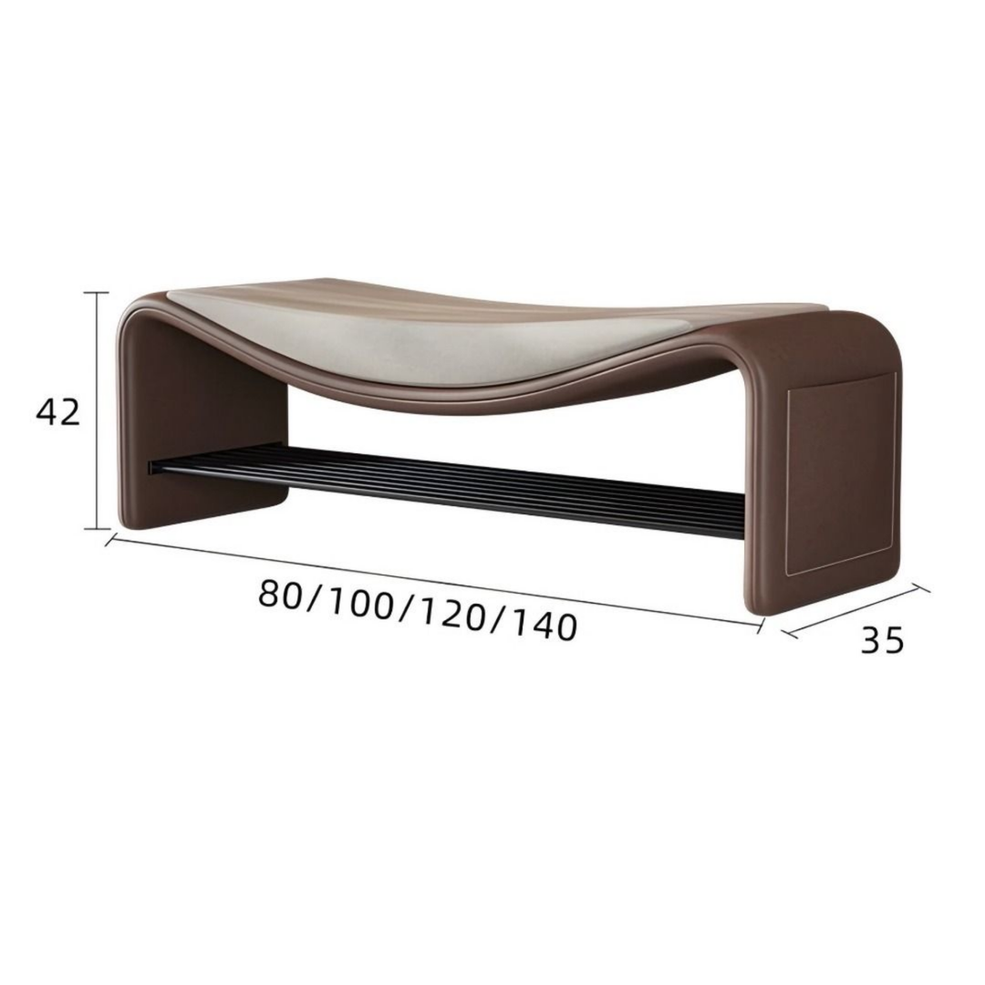 AVA Modern Nappa Leather Shoe Bench
