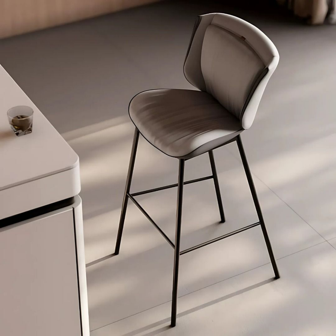 NORMAN Modern Leather Bar Stool
