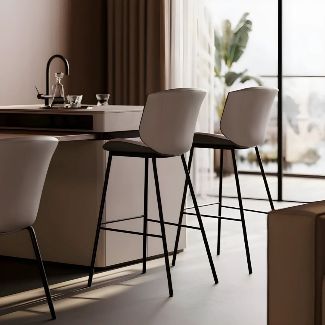 NORMAN Modern Leather Bar Stool