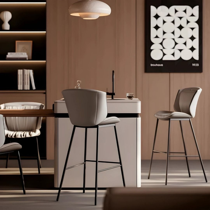 NORMAN Modern Leather Bar Stool