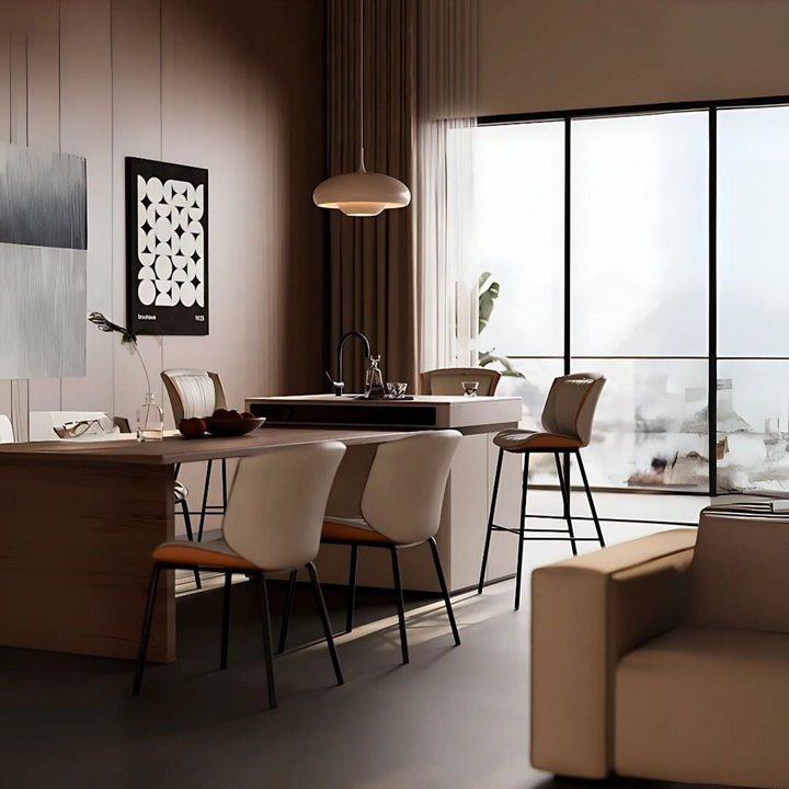 NORMAN Modern Leather Bar Stool