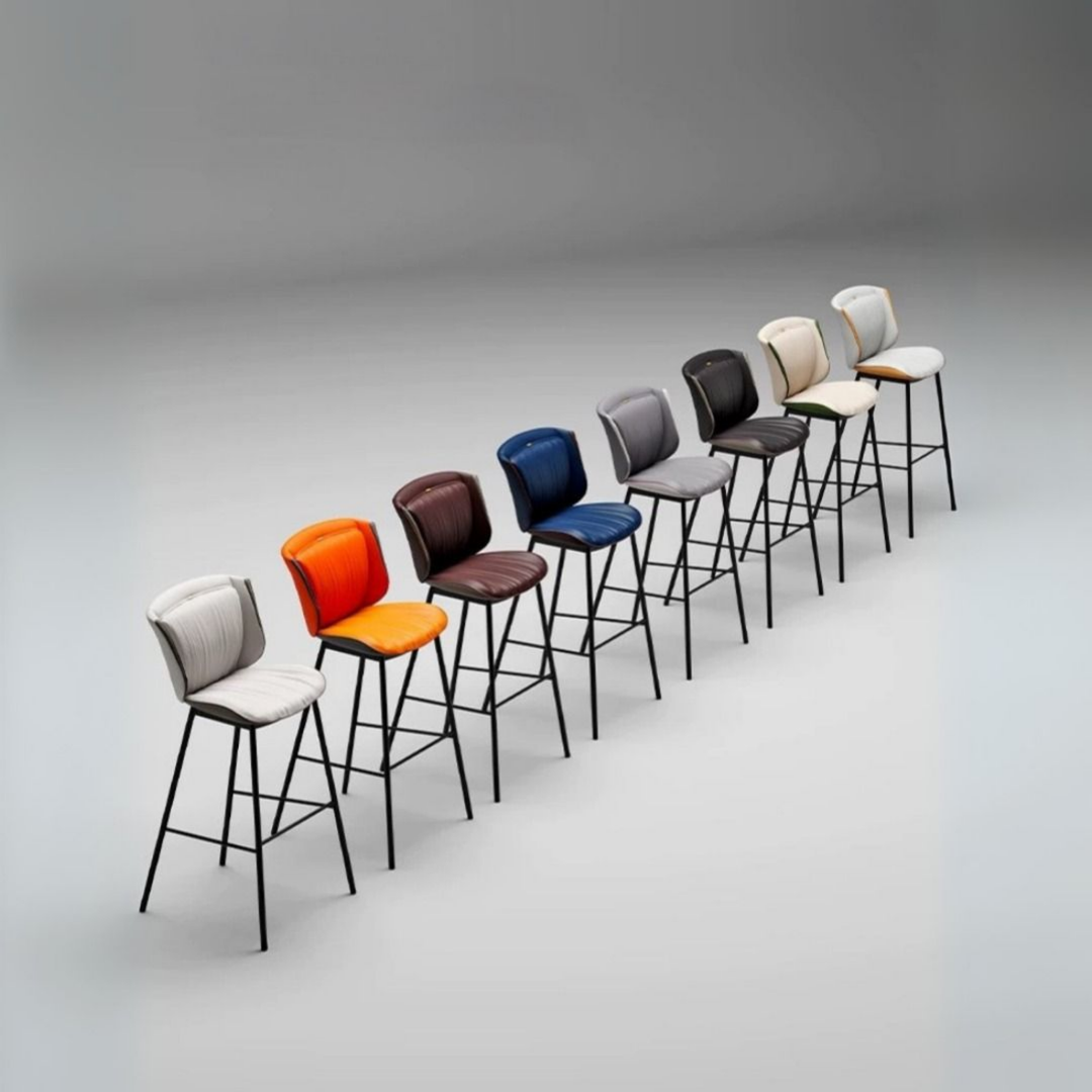 NORMAN Modern Leather Bar Stool