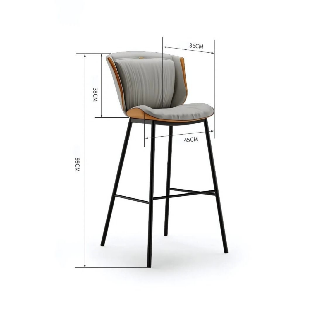 NORMAN Modern Leather Bar Stool
