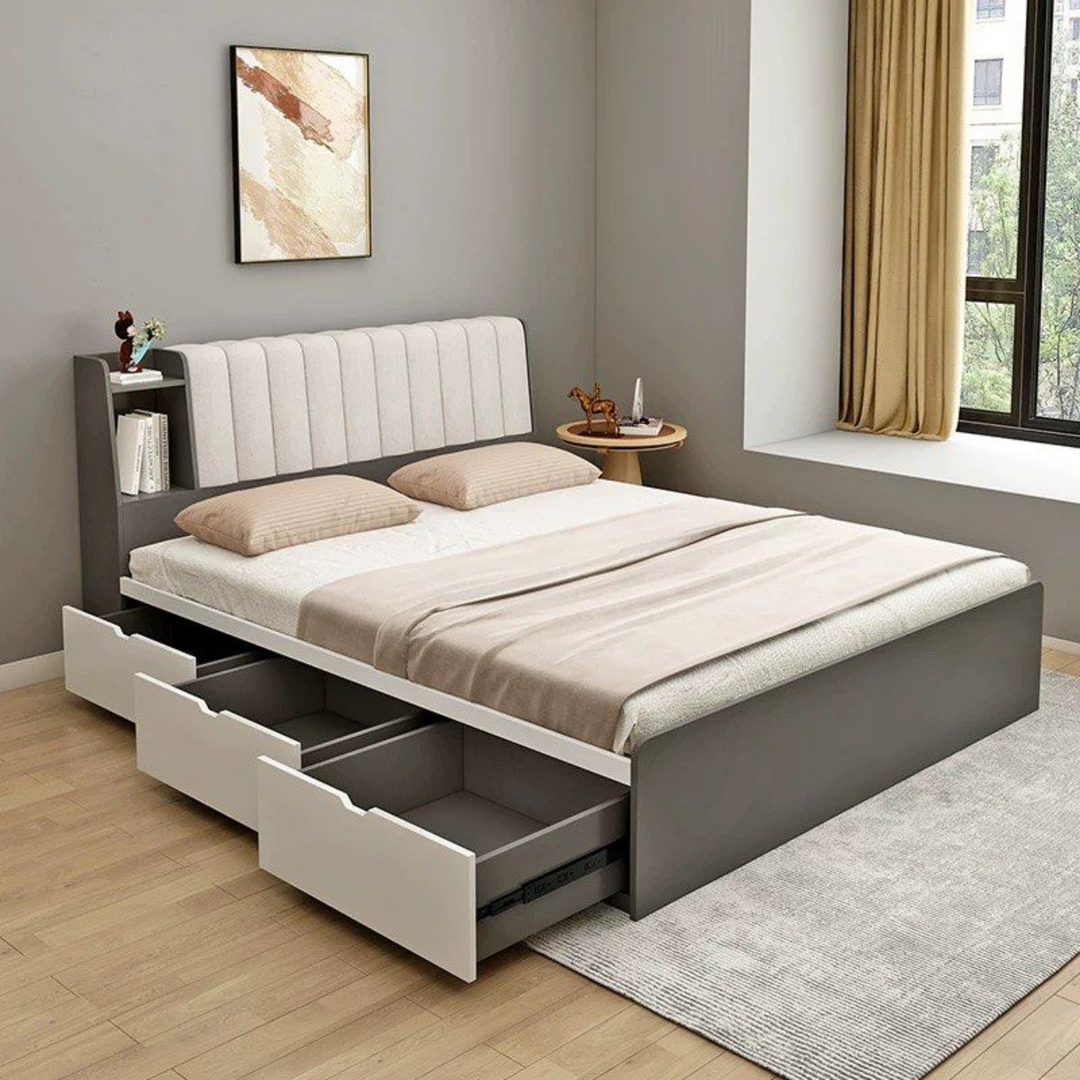 RAEN Modern Solid Wood Storage Bedframe