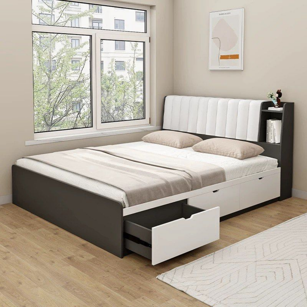 RAEN Modern Solid Wood Storage Bedframe