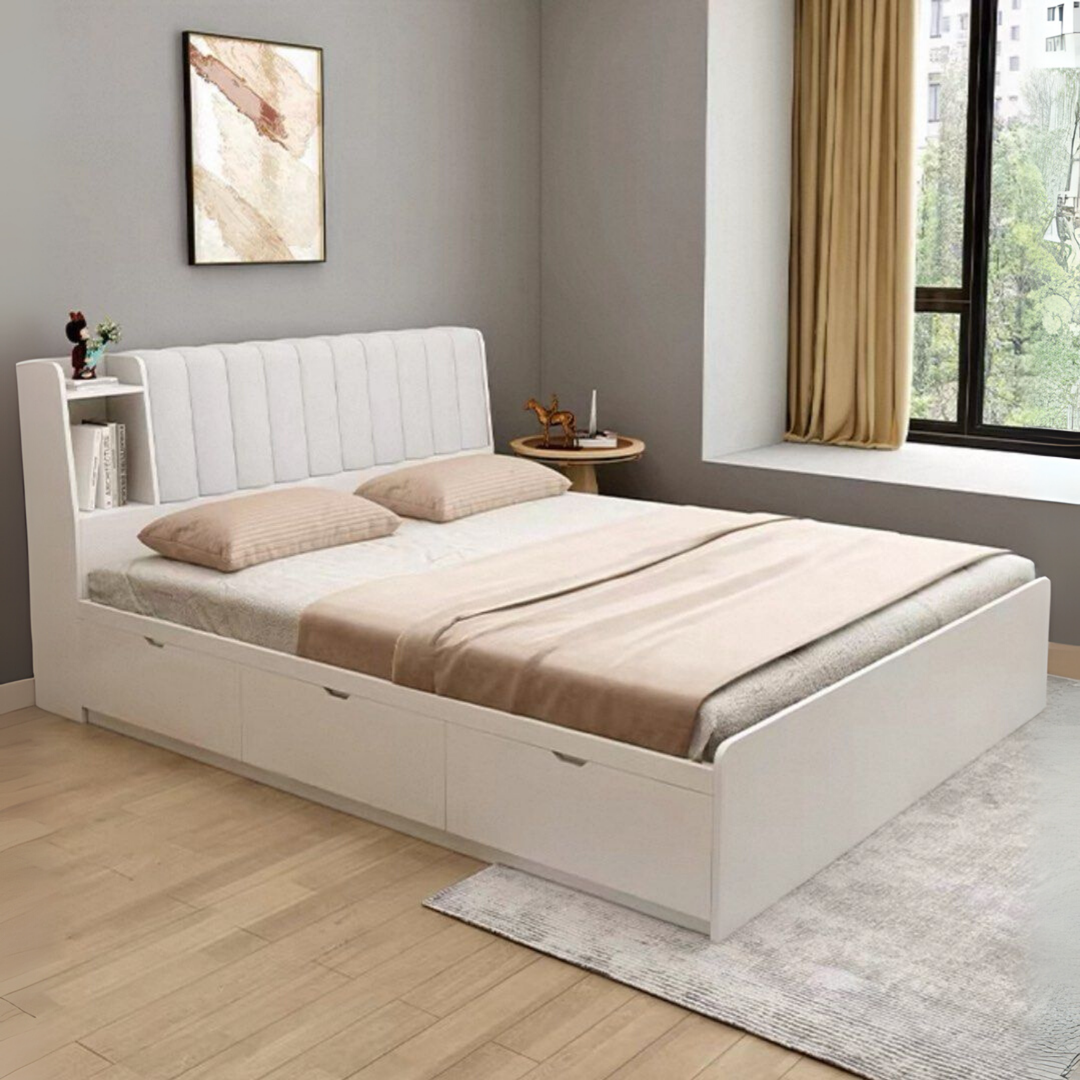 RAEN Modern Solid Wood Storage Bedframe