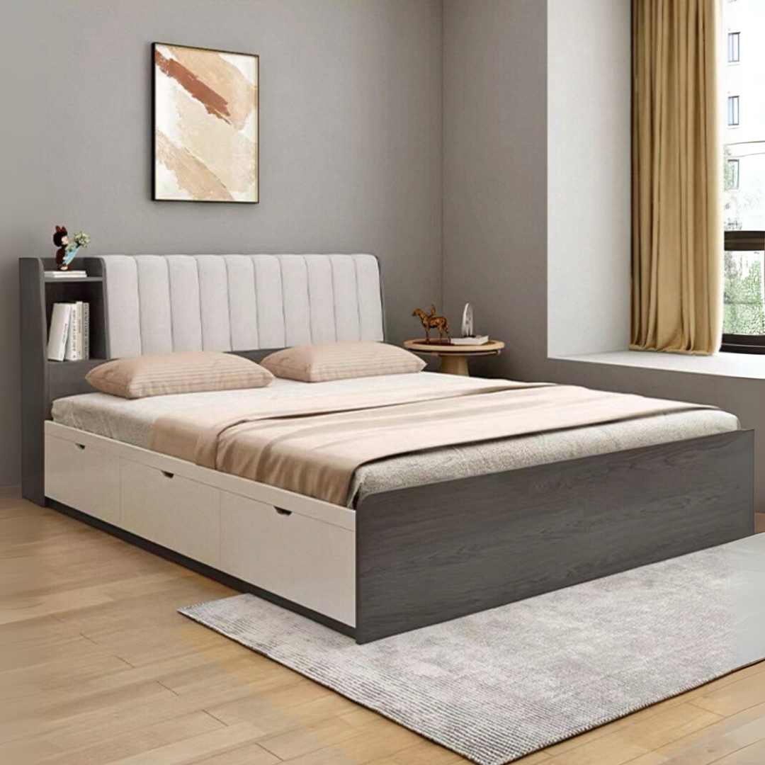RAEN Modern Solid Wood Storage Bedframe