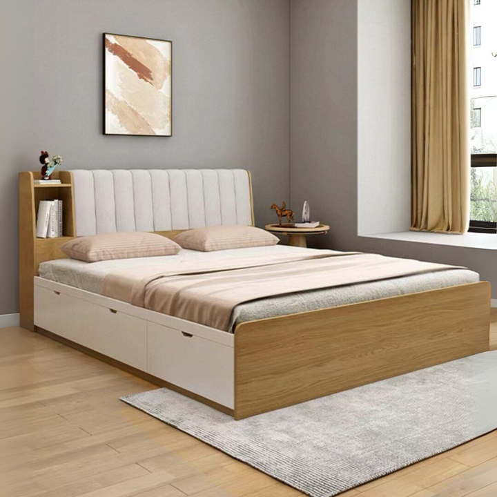 RAEN Modern Solid Wood Storage Bedframe