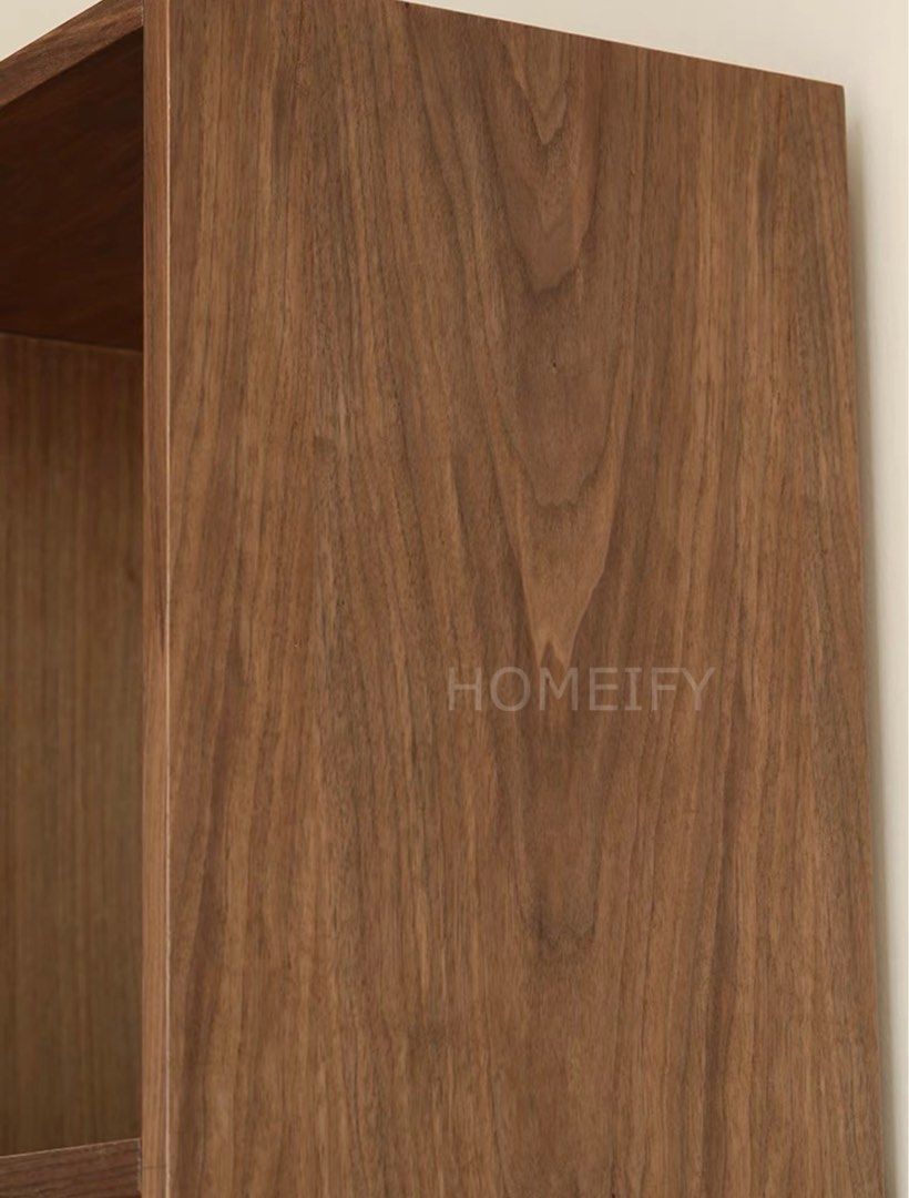 RAINER Rustic Walnut Wood Book Shelf