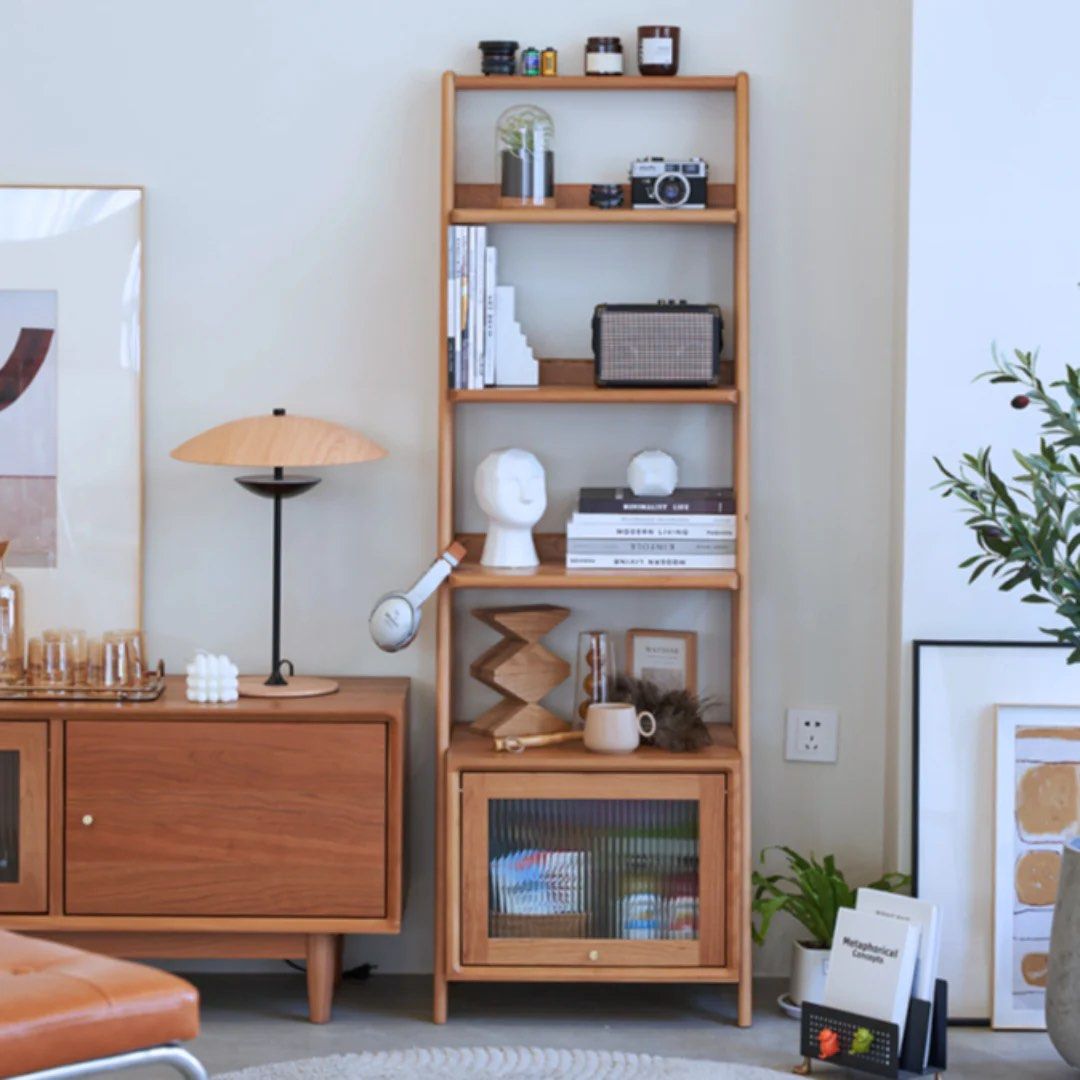 ANSELMO Wood Bookshelf With Storage