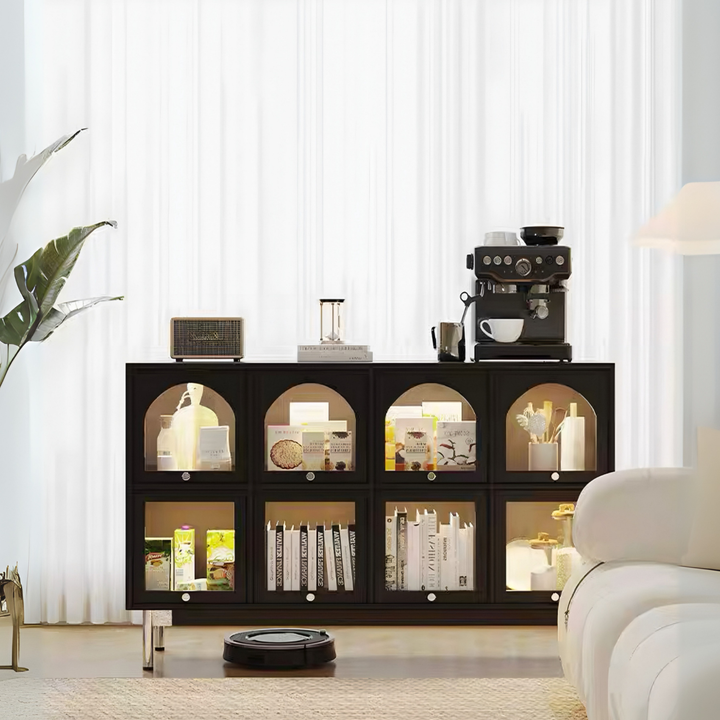 VERTU Rustic Pine Wood Display Cabinet