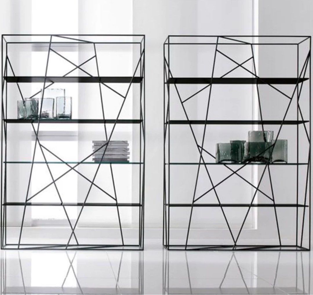 APOLONIO Modern Abstract Wireframe Bookshelf