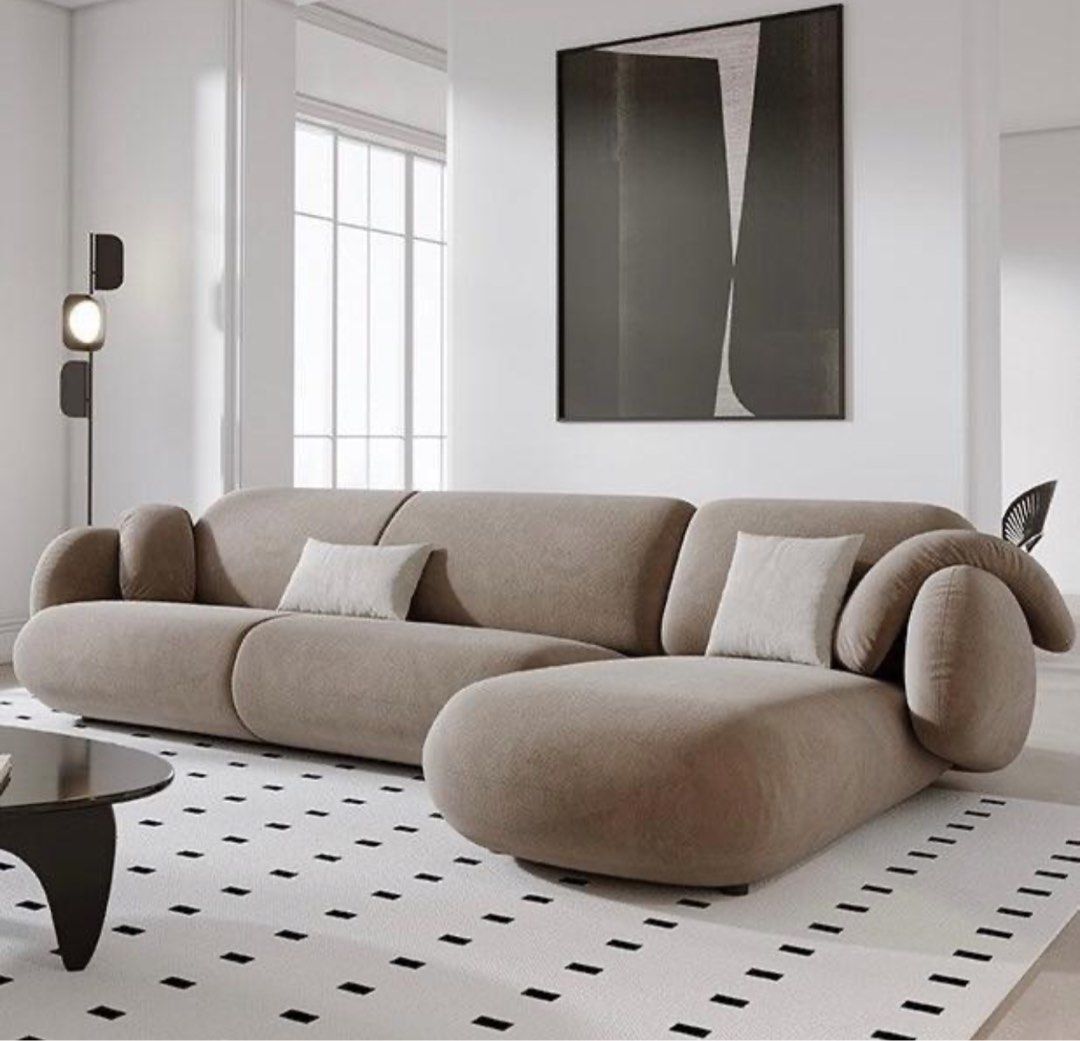 NATH Modern Velvet Sectional Designer Sofa