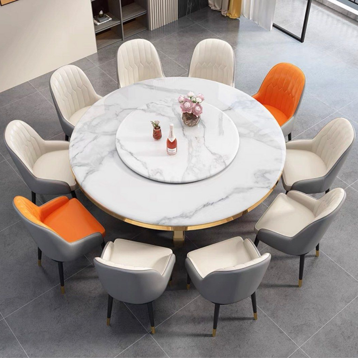 FLORES Modern Round Marble Dining Table