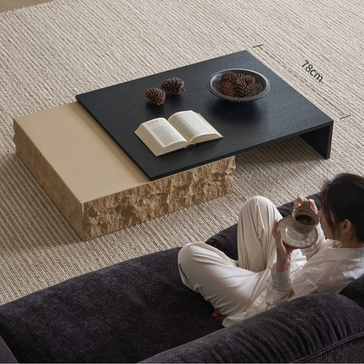 BLAKE Modern Travertine Coffee Table