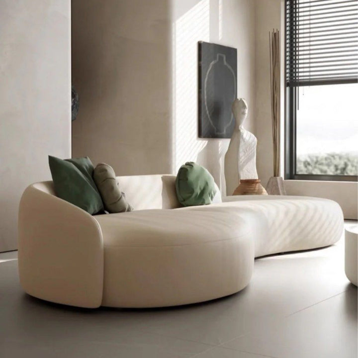 BASTEL Scratch Resistant Leather Curve Sofa