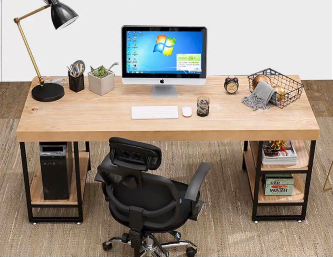 HUNTER Modern Industrial Solid Wood Office Table