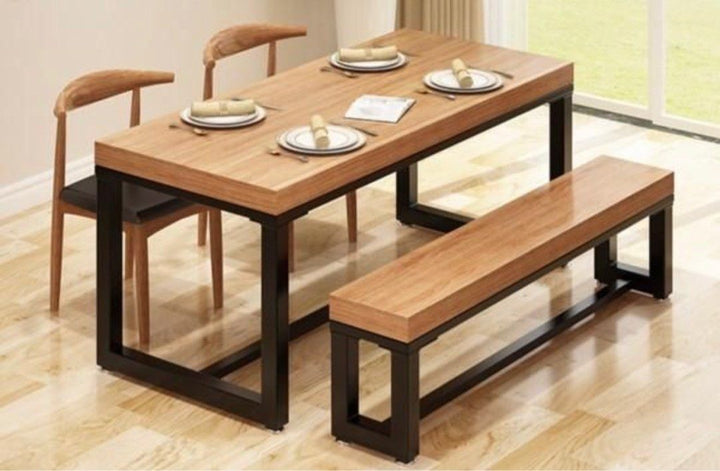 ELDEN Rustic Pine Wood Dining / Office Table