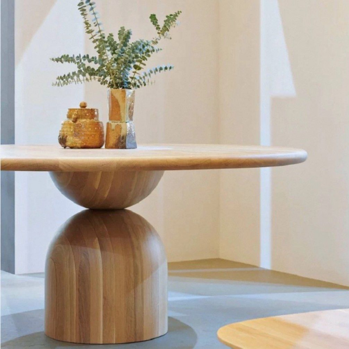 PEFFON Modern Solid Wood Round Dining Table