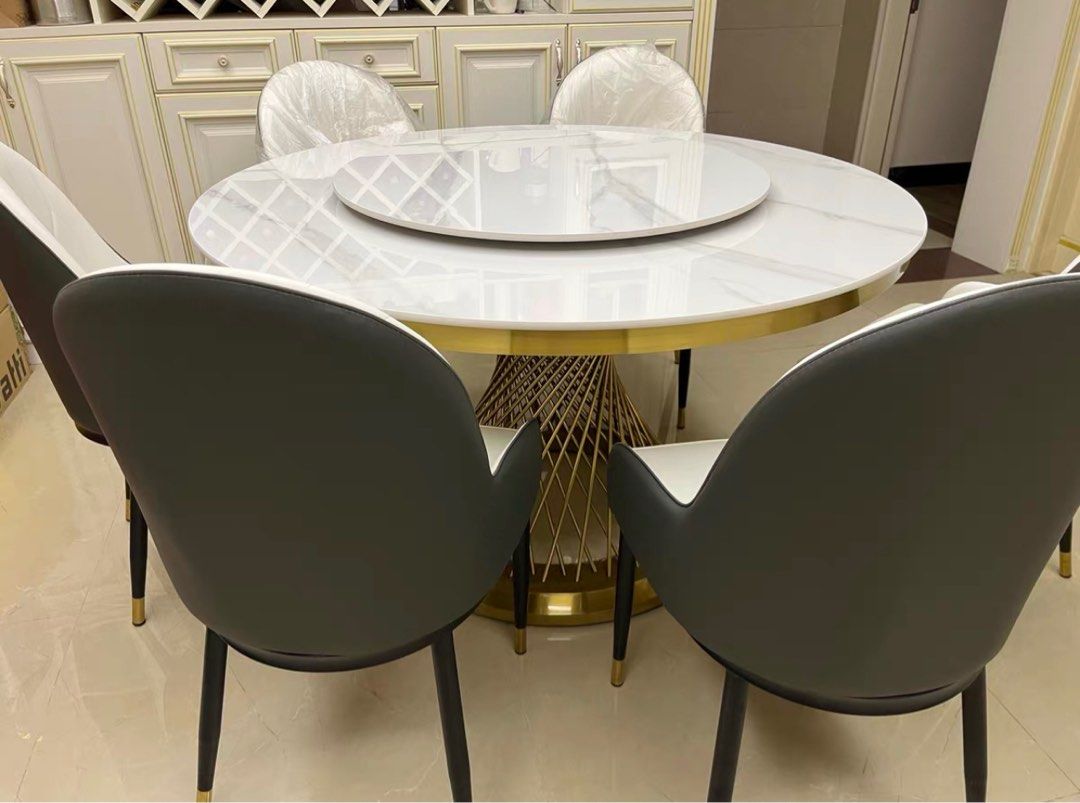 DURHAM Modern Round Marble Dining Table