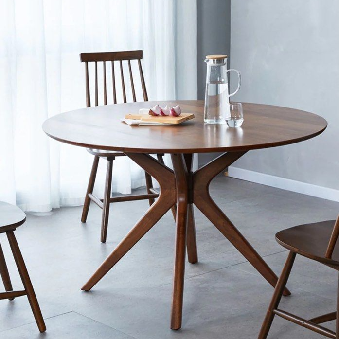 MCGHEE Solid Wood Round Dining Table