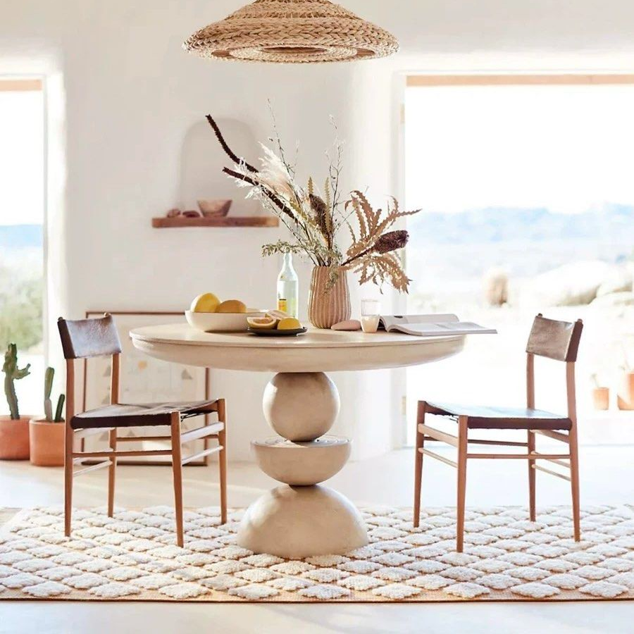 RACEUS Modern Solid Wood Round Dining Table