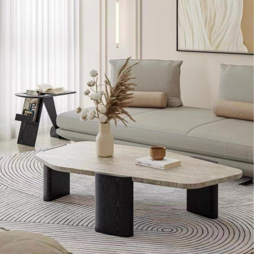 CYRUS Modern Travertine Coffee Table
