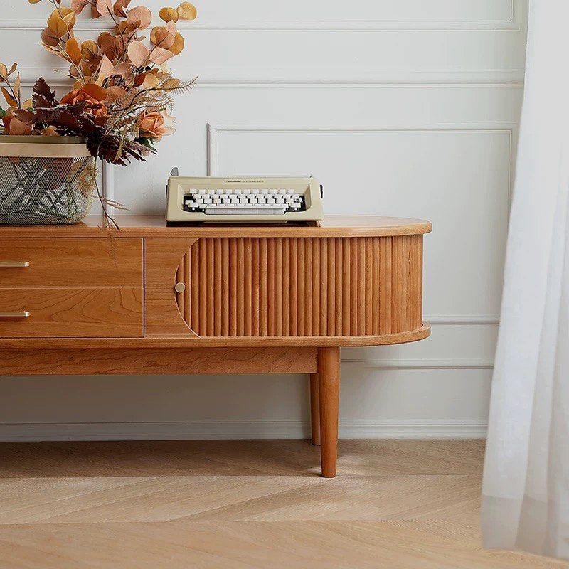 FAIZE Rustic Solid Wood TV Console