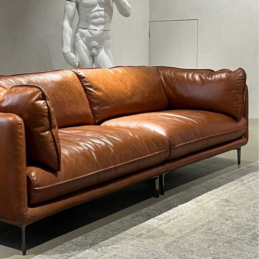 VRENO Modern Grain Leather Sofa