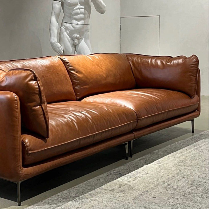 VRENO Modern Grain Leather Sofa