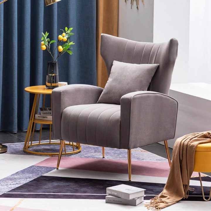 LEVI Winged Velvet Armchair