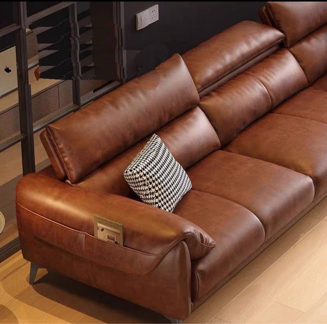 KORDEL Modern Leather Sectional Sofa