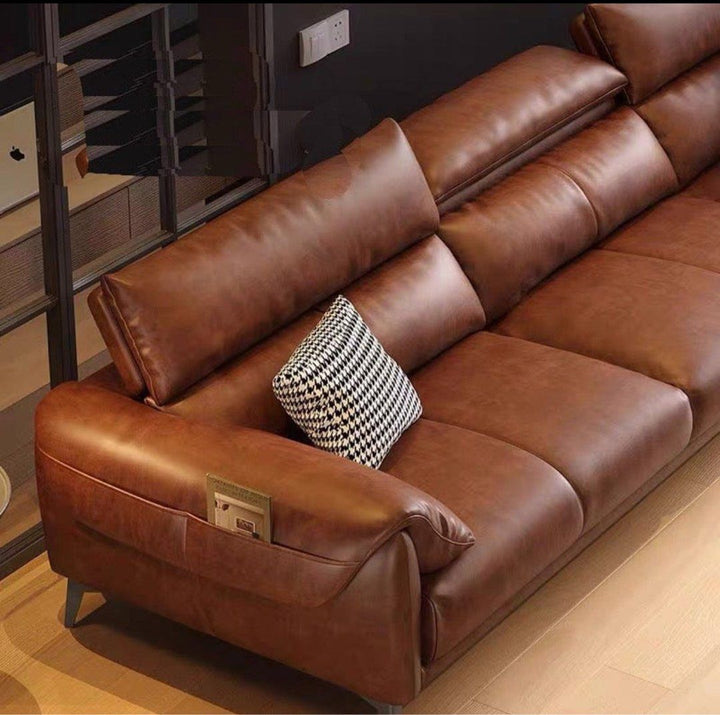 KORDEL Modern Leather Sectional Sofa