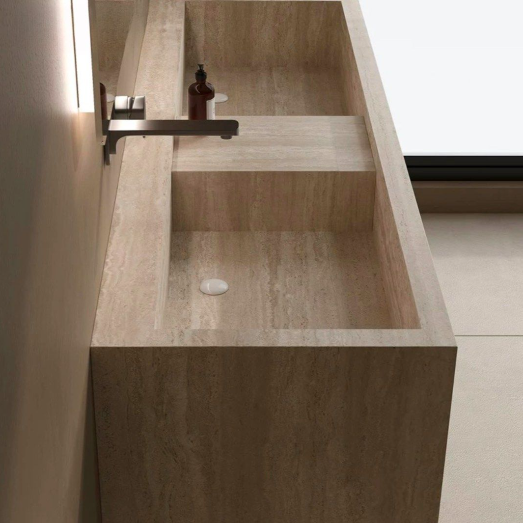 MILOS Modern Travertine Bathroom Vanity Sink