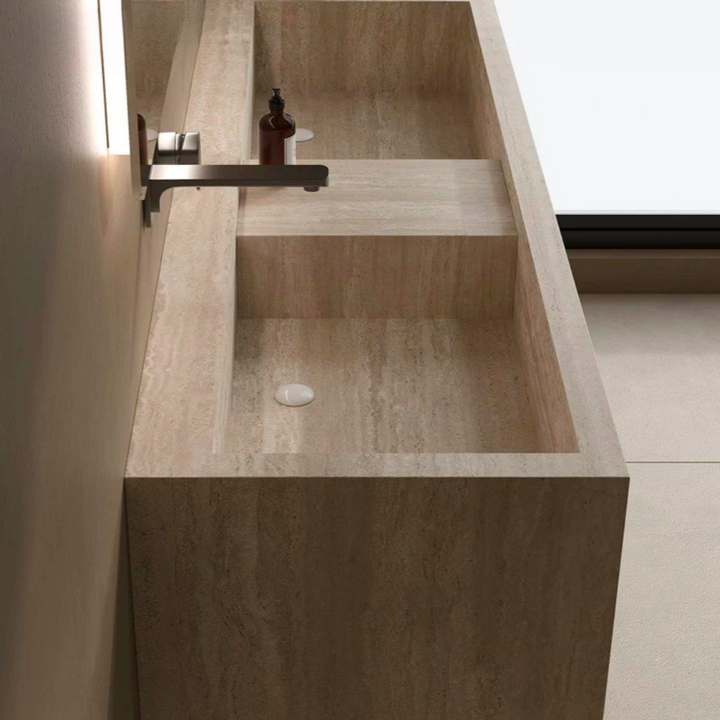 MILOS Modern Travertine Bathroom Vanity Sink