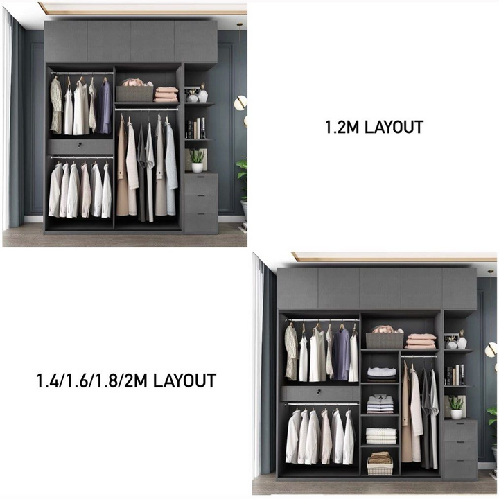 QUINTUS Modern Glass With LED Wardrobe