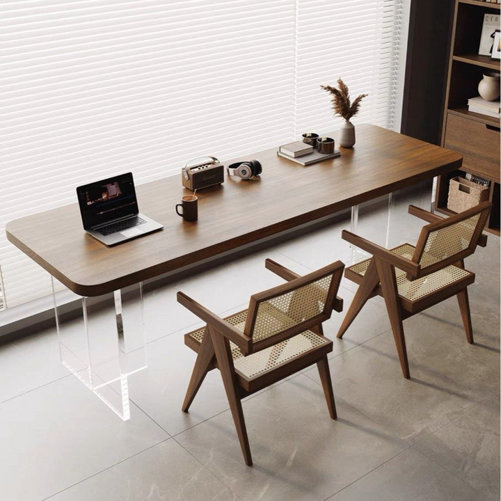ATHANAS Modern Solid Wood With Acrylic Study Table