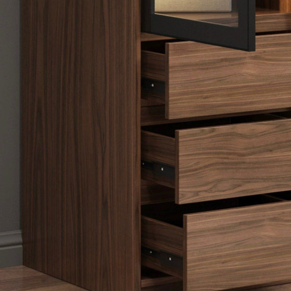 JULIUS Rustic LED Walnut Wardrobe