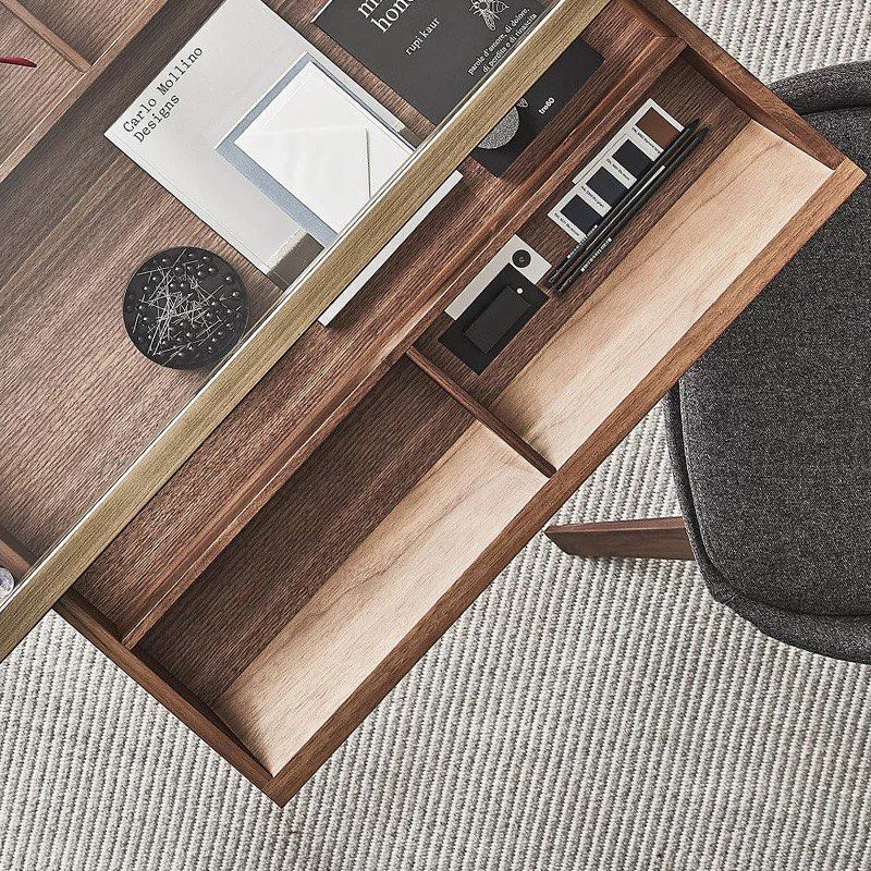 MAXIMILIAN Industrial Glass Study Table