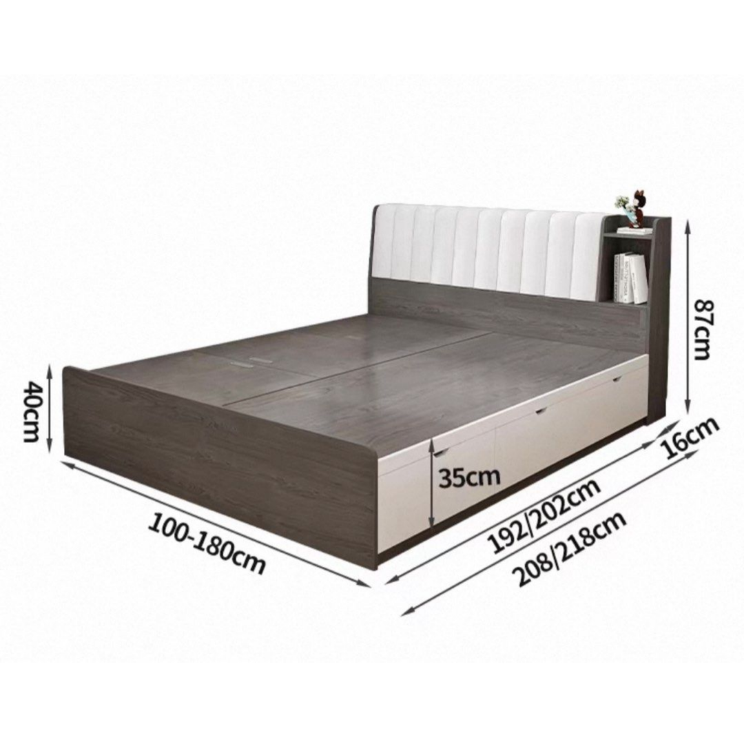 RAEN Modern Solid Wood Storage Bedframe