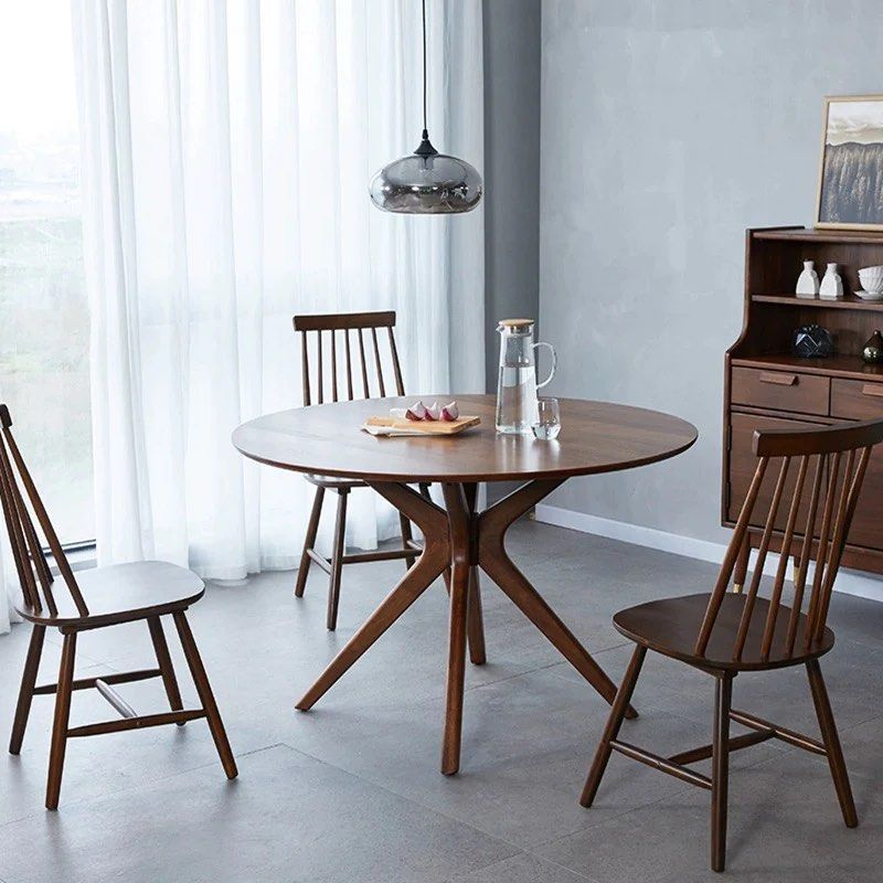 MCGHEE Solid Wood Round Dining Table
