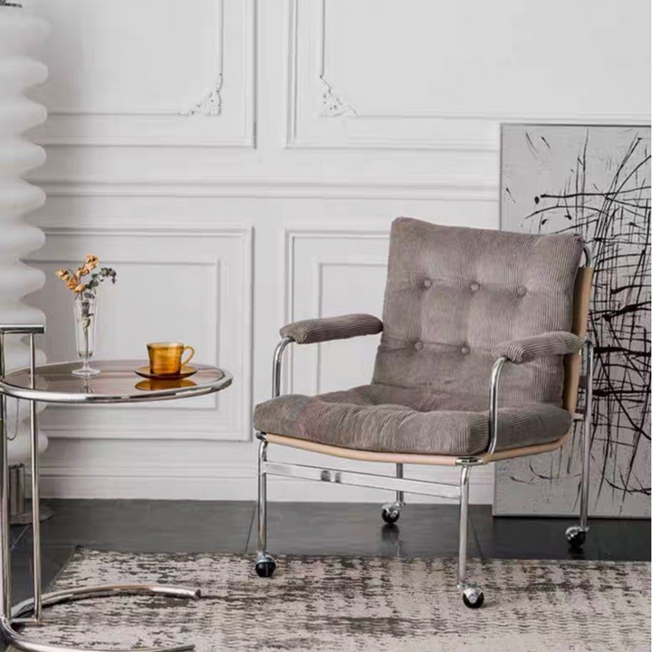 WHITNEY Modern Armchair With Wheels