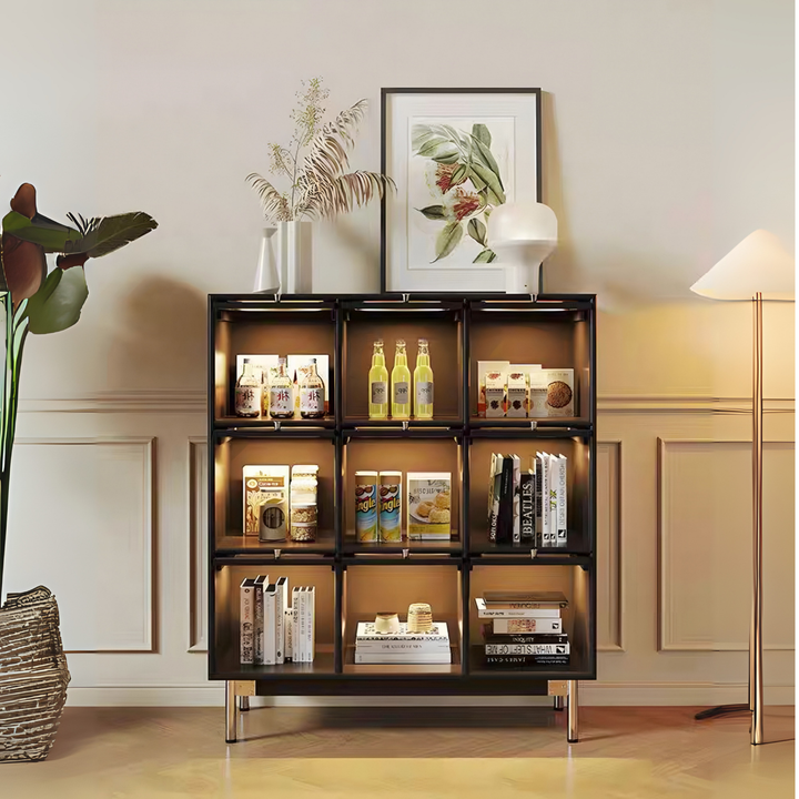 VERTU Rustic Pine Wood Display Cabinet