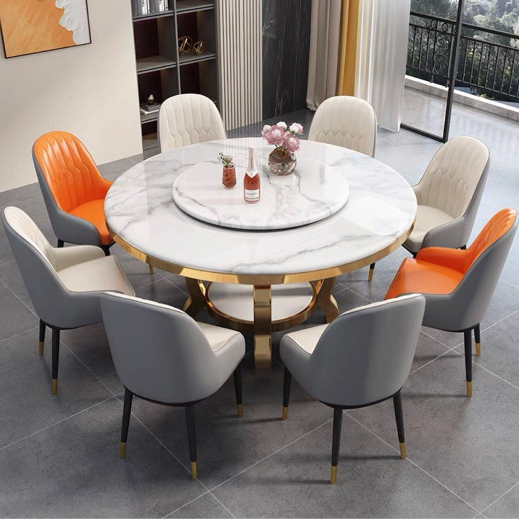 FLORES Modern Round Marble Dining Table