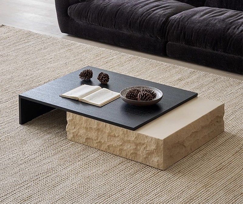 BLAKE Modern Travertine Coffee Table