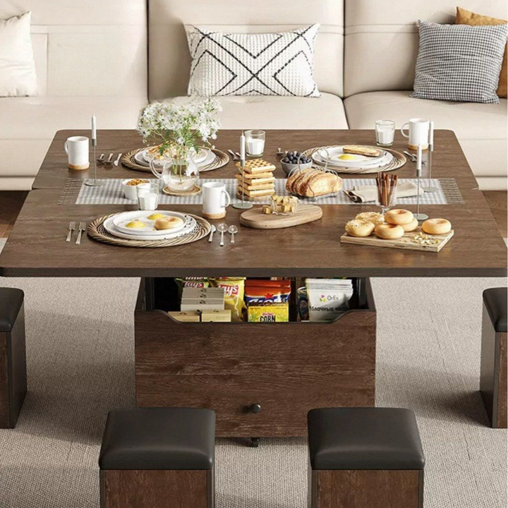 TWALEN Modern Extendable Storage Coffee Table