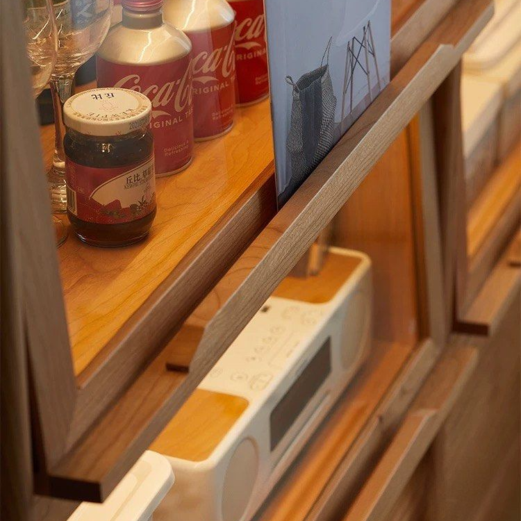 KAYLA Modern Cherry Wood Display Shelf