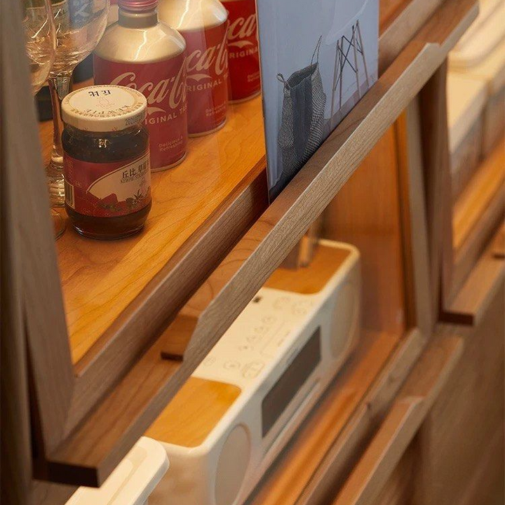 KAYLA Modern Cherry Wood Display Shelf