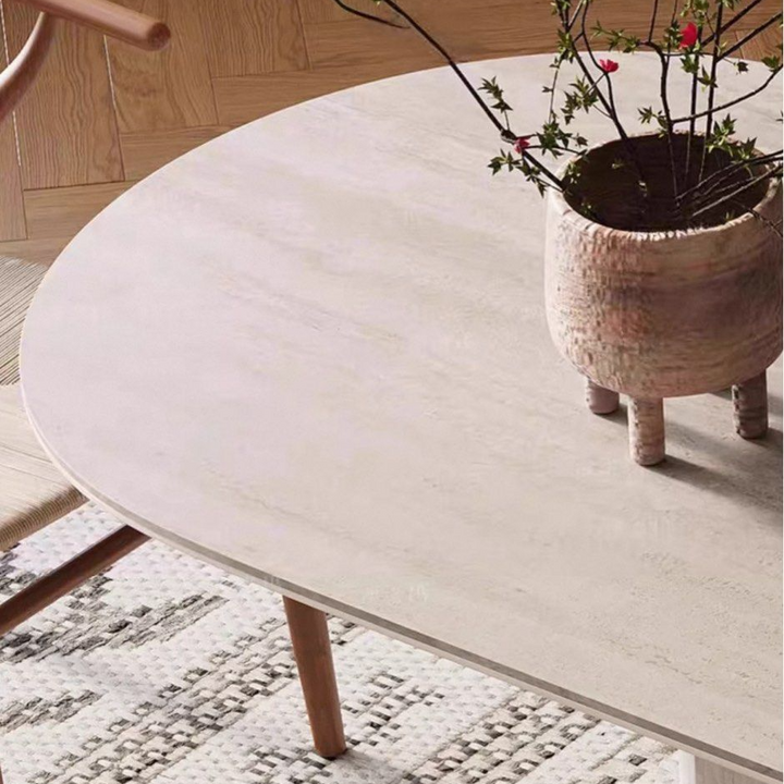 SAPPH Modern Travertine Dining Table