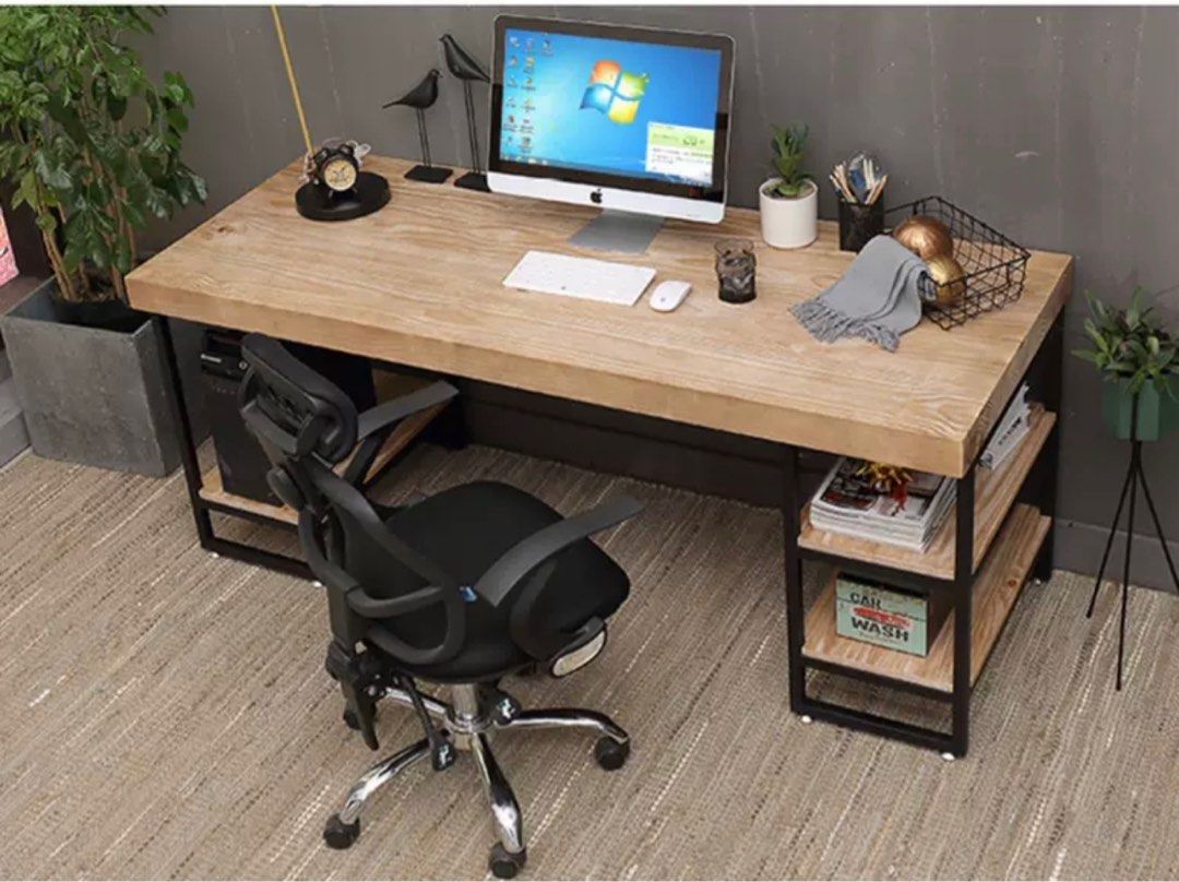HUNTER Modern Industrial Solid Wood Office Table